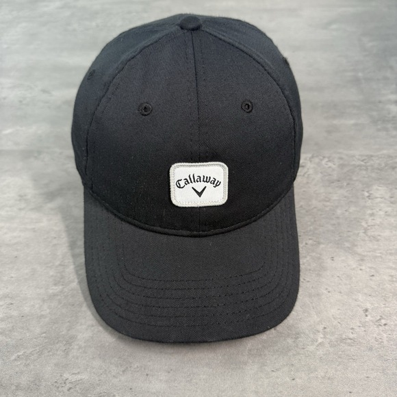 Callaway Golf Hat Black White Small Medium Flex Fitted Stretch Spandex Gorpcore - Picture 1 of 8